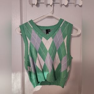 Green, White, and Blue Garage Sweatervest